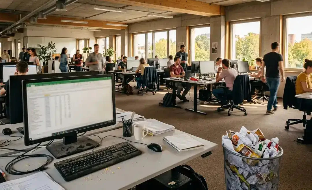 Bureau d'entreprise à contrôler en septembre pour évaluer la qualité du nettoyage.